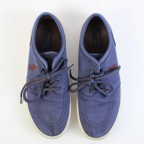 Polo Ralph Lauren Faxon Low Navy Blue Cotton Canvas Sneakers Men's 9.5D
