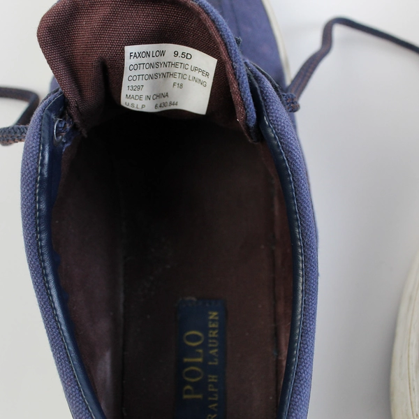 Polo Ralph Lauren Faxon Low Navy Blue Cotton Canvas Sneakers Men's 9.5D