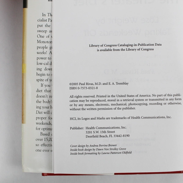 The Cheater's Diet by Paul Rivas With E A Tremblay 2005 Hardcover Dust Jacket