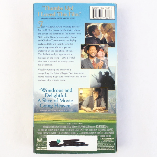 The Legend of Bagger Vance VHS Tape 2000 Movie Will Smith Matt Damon