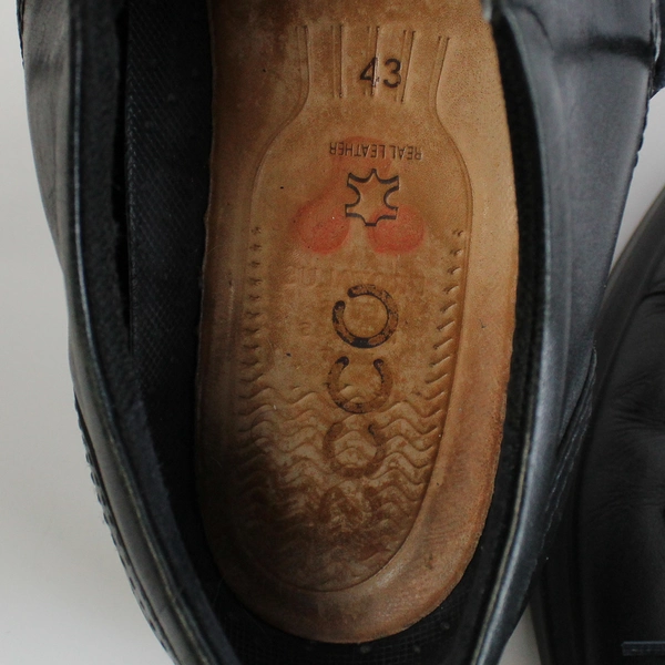 ECCO Black Leather Square Toe Oxfords Men's US Size 9.5