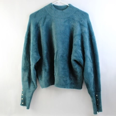 Bailey 44 Blue Fuzzy Long-Sleeved Sweater Women's Size XL