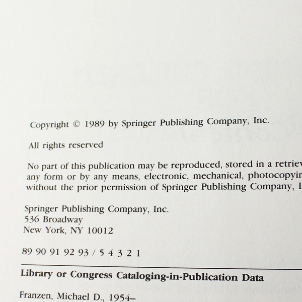 Screening Children for Brain Impairment Franzen and Berg Springer 1989 PB