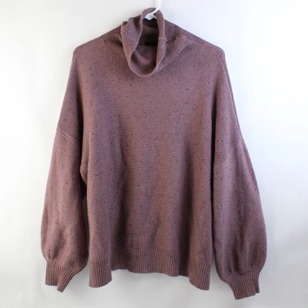 Andrea Jovine Lavender Purple Knit Turtleneck Sweater Women's Size Large