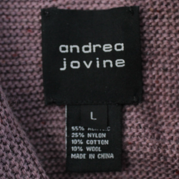 Andrea Jovine Lavender Purple Knit Turtleneck Sweater Women's Size Large