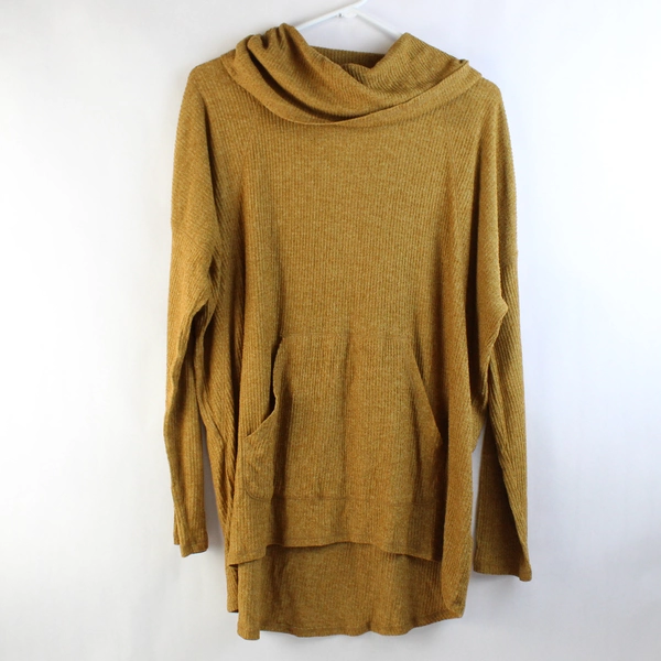Lila P Mustard Yellow Cowl Neck Sweater Women's Size Large