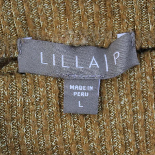 Lila P Mustard Yellow Cowl Neck Sweater Women's Size Large