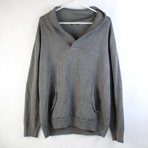 Coofandy Gray Shawl Neck Cotton Blend Sweater Men's Size Large