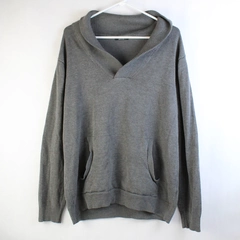 Coofandy Gray Shawl Neck Cotton Blend Sweater Men's Size Large