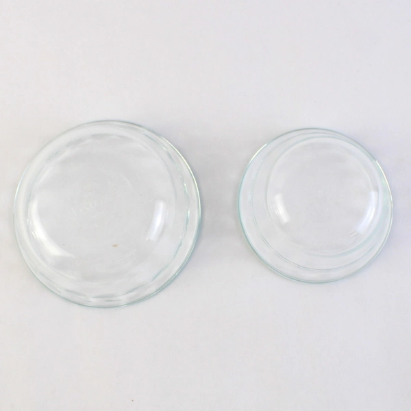 Lot of 2 Pyrex 464 and 463 Clear Glass Scalloped Custard Cups