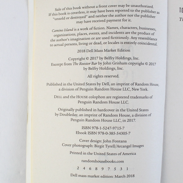 Camino Island by John Grisham 2018 Paperback