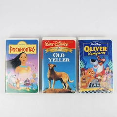 Lot of 3 Disney Home Video Family Movies VHS Tapes Old Yeller Oliver Pocahontas