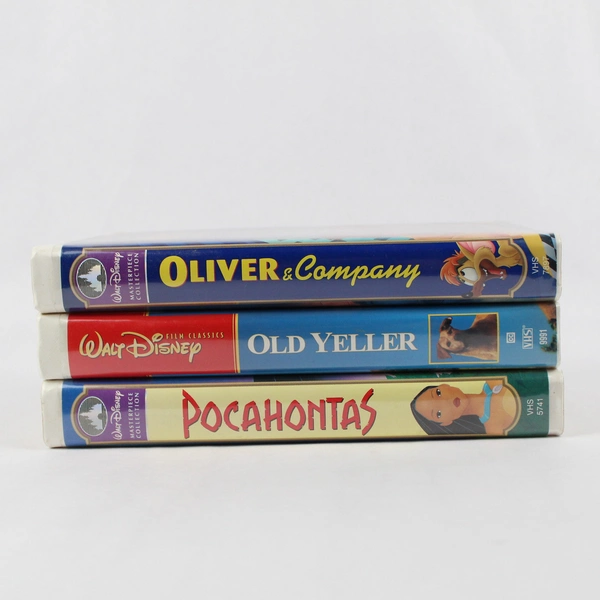Lot of 3 Disney Home Video Family Movies VHS Tapes Old Yeller Oliver Pocahontas