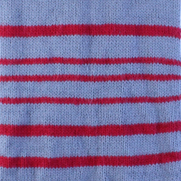 Handmade Knit Scarf Lavender Purple With Raspberry Red Strips 20" x 86"