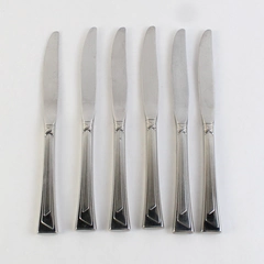 Set of 6 Oneida Silver Ledges Stainless Steel Dinner Knives