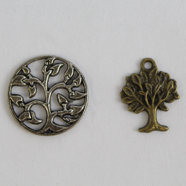 Lot of 2 Vintage Tree Necklace Pendants or Charms
