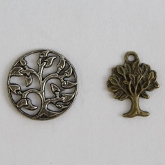 Lot of 2 Vintage Tree Necklace Pendants or Charms