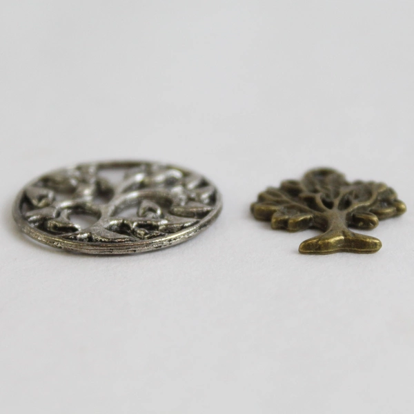 Lot of 2 Vintage Tree Necklace Pendants or Charms