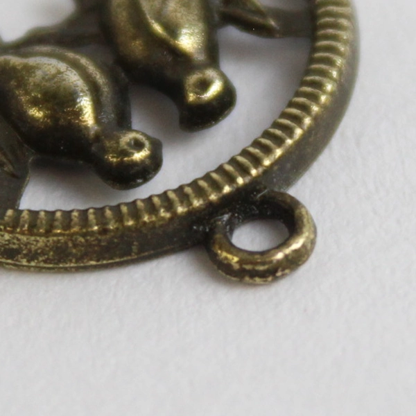 Vintage Brass Pair Of Birds Pendant Or Charm 0.75 Inch