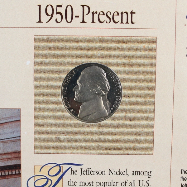 1998 AHS Genuine United States Mint Proof Jefferson Nickel Page 1950 To Present