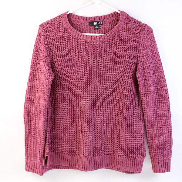a.n.a A New Approach Fuchsia Pink Knit Crew Neck Sweater Size PS