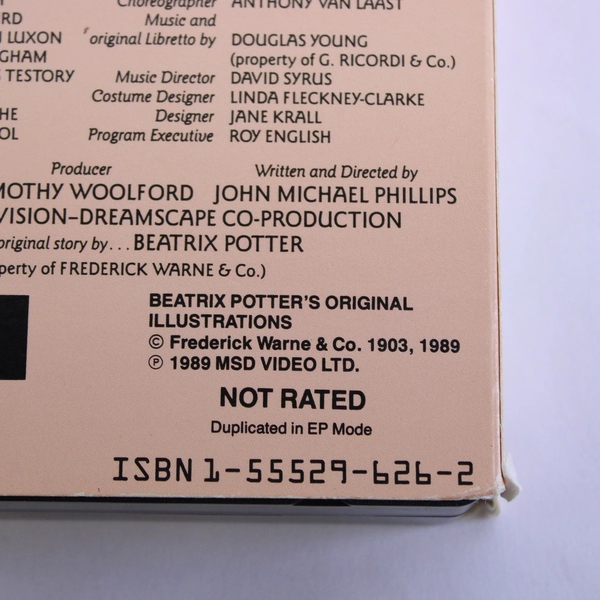 The Tailor of Gloucester by Beatrix Potter VHS 1991 Christmas Musical