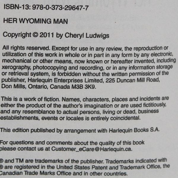 Her Wyoming Man by Cheryl St John Harlequin Historical Western Paperback 2011