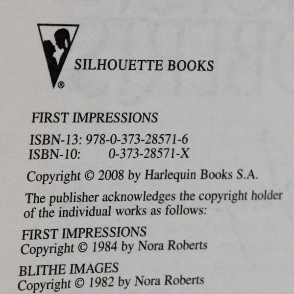 First Impressions by Nora Roberts Silhouette Novel 2008 PB With Bonus Story
