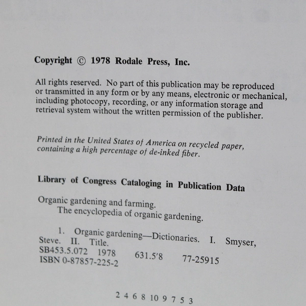 Vintage Encyclopedia of Organic Gardening Revised Edition 1978 Hardcover
