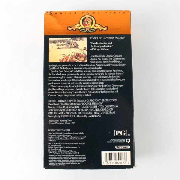 Doctor Zhivago VHS 2-Tape Set 1965 1988 Movie