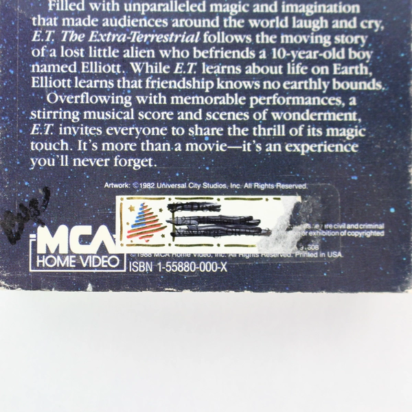E.T. The Extra-Terrestrial VHS Tape 1982 MCA Movie