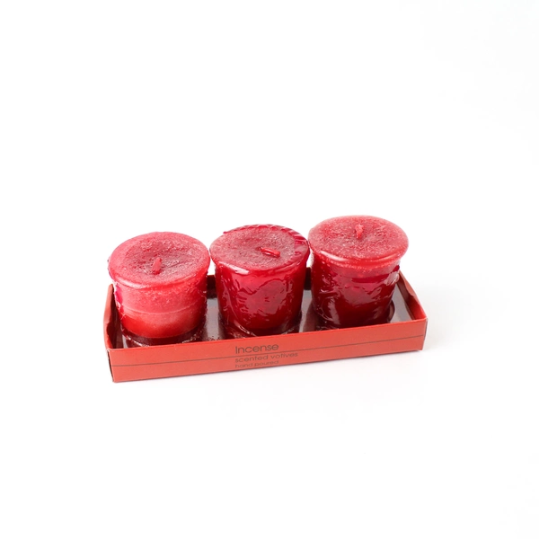 Set Of 3 Red Chesapeake Bay Candles Incense Scented Votives