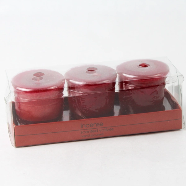 Set Of 3 Red Chesapeake Bay Candles Incense Scented Votives