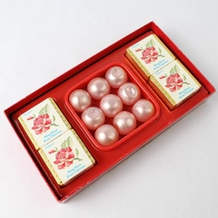 Vtg Ming Rose Fragrant Bath Cubes & Bath Oil Pearls: 4 Cubes 9 Capsules