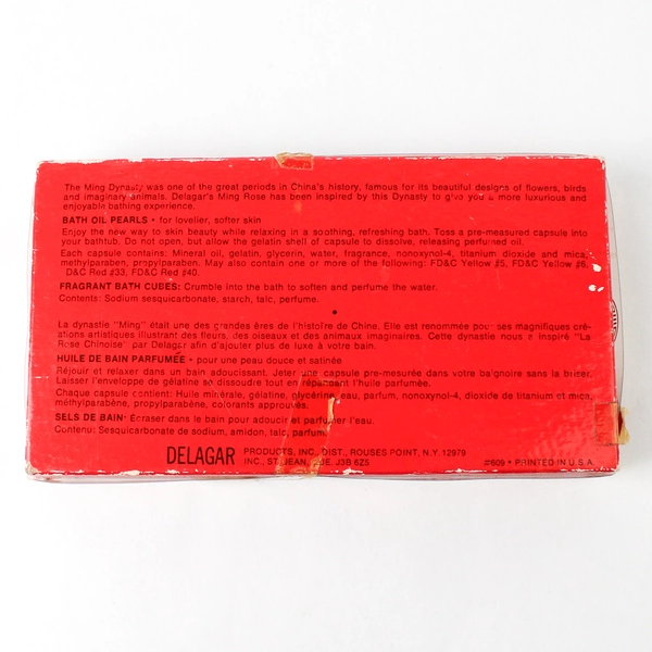 Vtg Ming Rose Fragrant Bath Cubes & Bath Oil Pearls: 4 Cubes 9 Capsules