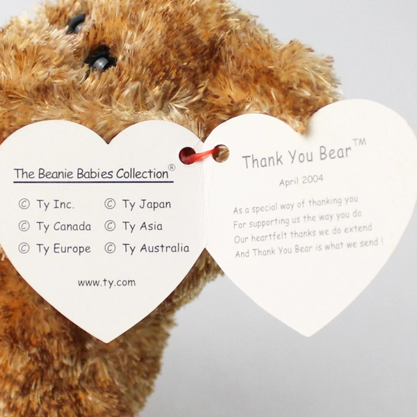TY Beanie Baby Thank You Bear with Tag 2003