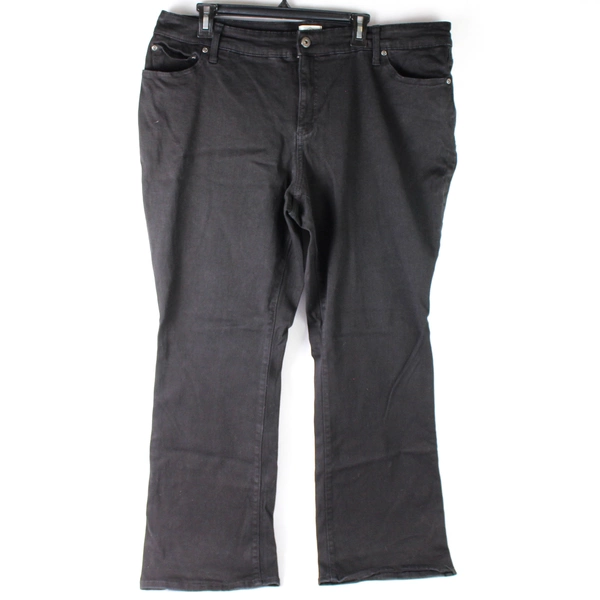 St Johns Bay Women's Black Bootcut Leg Stretch Jeans 20W 31 Inseam