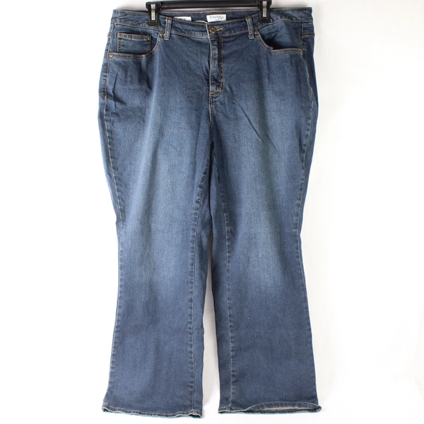 St Johns Bay Women's Blue Bootcut Leg Stretch Jeans 20W 31" Inseam