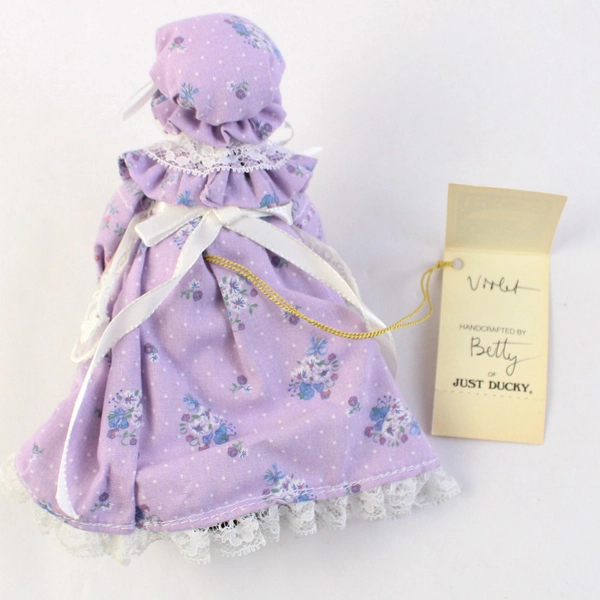 Vintage 1983 Just Ducky Collectible Figurine Spring Tea Party With Tea Set