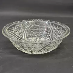 Anchor Hocking Stars and Bars Glass Salad Serving Bowl 10.5 Inches Diameter