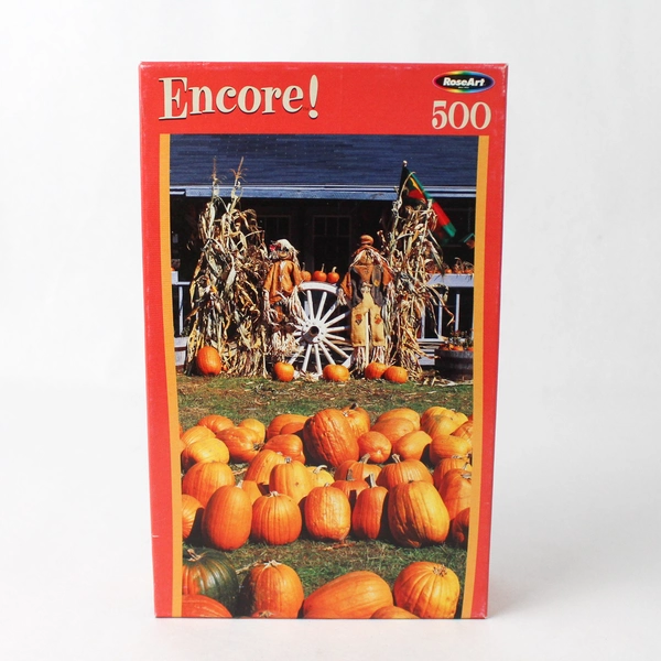 Encore! Rose Art 500 Piece Jigsaw Puzzle Halloween Pumpkin Farm New Sealed Box