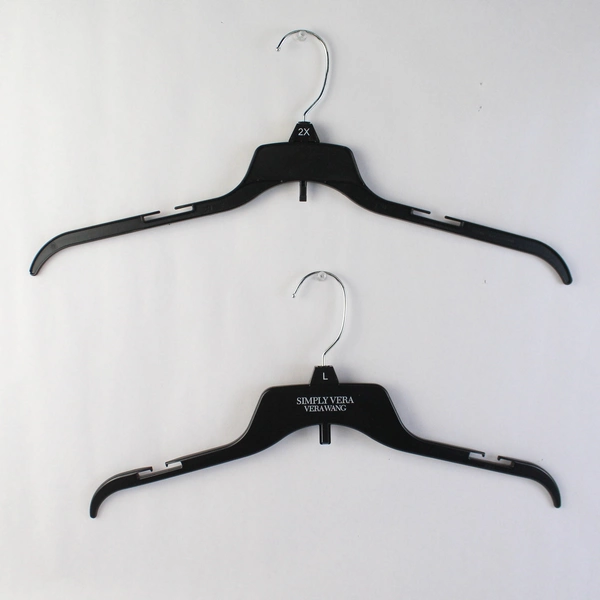 Set of 10 Black Plastic Clothes Hangers For Shirts