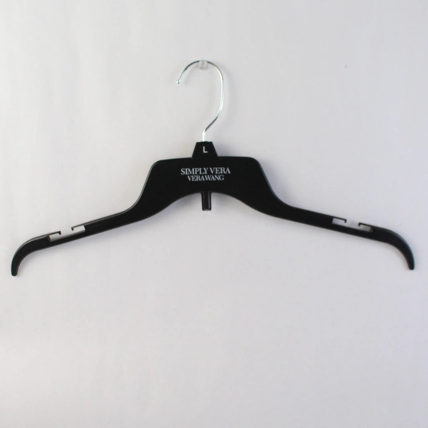 Set of 10 Black Plastic Clothes Hangers For Shirts