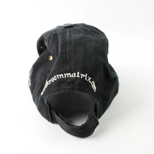 Mushroom Matrix Embroidered Adjustable Baseball Cap Black