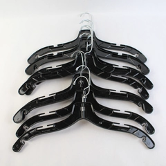 Set of 10 Black Plastic Clothes Hangers For Tops and Dresses