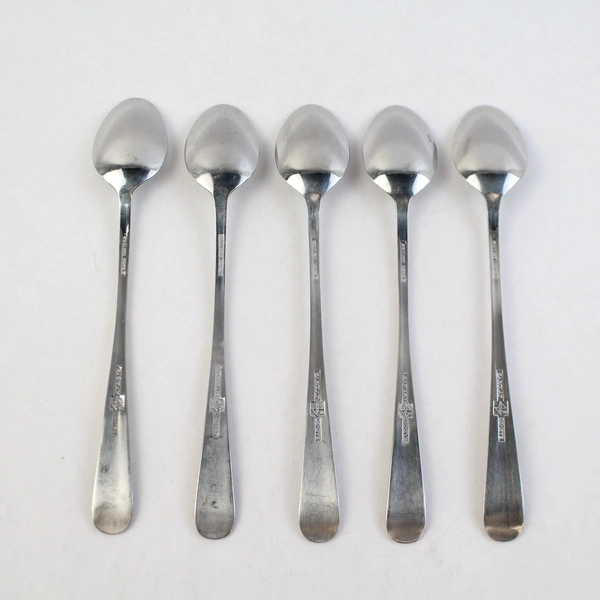 Set of 5 Barclay Geneve Oyster Bay Stainless Steel Iced Tea Spoons