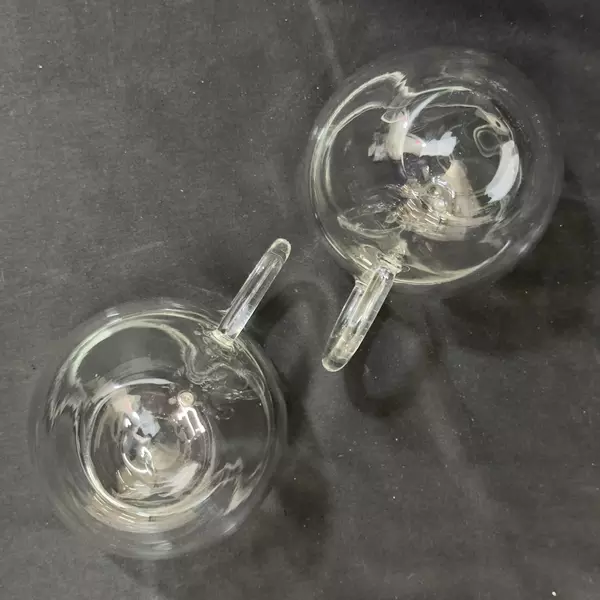 Set of 2 Double Walled Clear Glass Coffee Cups Mugs 4 inch