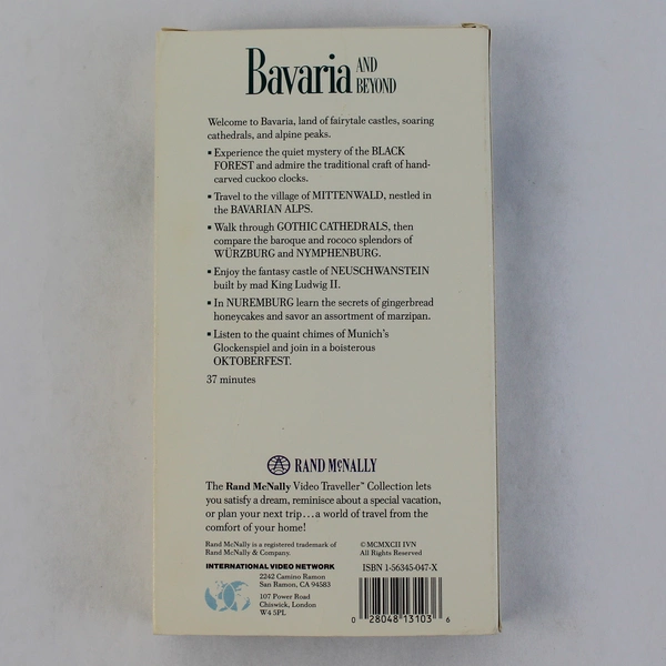 Bavaria and Beyond VHS Tape Rand McNally Video Travelller Collection