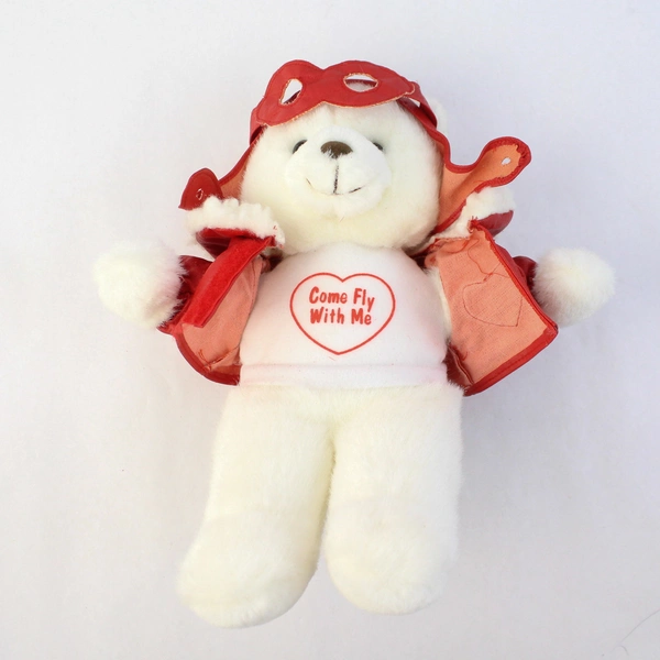 Vintage Russ Come Fly With Me Pilot Polar Bear Plush Toy 11"