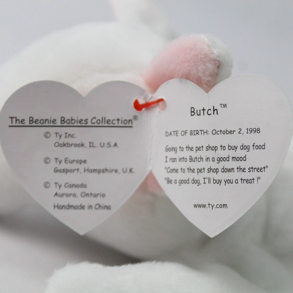 Ty Beanie Baby Butch 1999 Brown & White Dog Plush Doll Toy With Tag